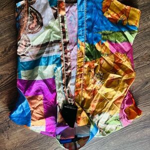 Jane Doe Colorful Floral Button-Up Shirt Large